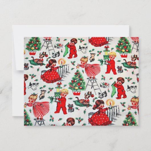 ヴィンテージクリスマスチルドレン飾ズデザイン シーズンカード (正面)