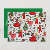 ヴィンテージクリスマスチルドレン飾ズデザイン シーズンカード (正面/裏面)