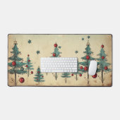 ヴィンテージクリスマスツリーとオーナメント デスクマット (キーボード&マウス)