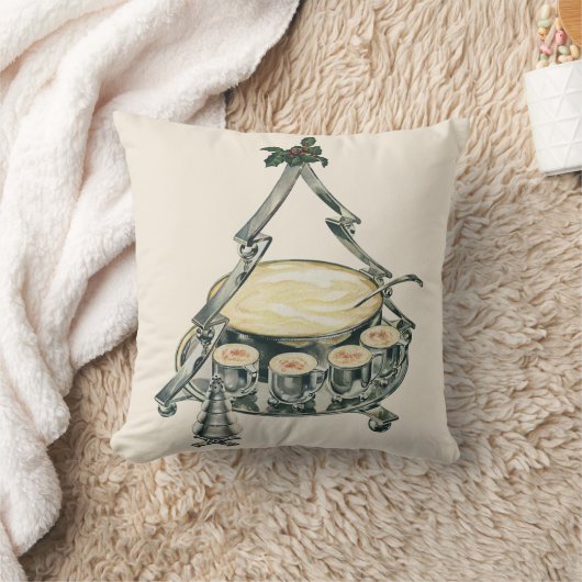 ヴィンテージクリスマスツリーのパンチボウルの卵 クッション (ブランケット)