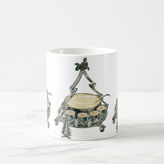 ヴィンテージクリスマスツリーのパンチボウルの卵 コーヒーマグカップ (中央)