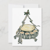 ヴィンテージクリスマスツリーのパンチボウルの卵 シーズンカード (正面)