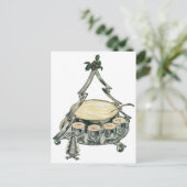 ヴィンテージクリスマスツリーのパンチボウルの卵 シーズンポストカード (スタンド正面)