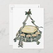 ヴィンテージクリスマスツリーのパンチボウルの卵 シーズンポストカード (正面/裏面)