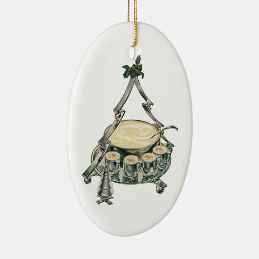 ヴィンテージクリスマスツリーのパンチボウルの卵 セラミックオーナメント (右)