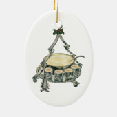 ヴィンテージクリスマスツリーのパンチボウルの卵 セラミックオーナメント (裏面)