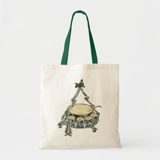 ヴィンテージクリスマスツリーのパンチボウルの卵 トートバッグ (正面)
