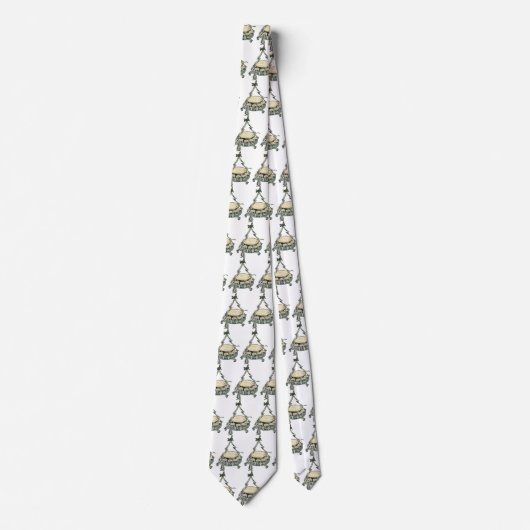 ヴィンテージクリスマスツリーのパンチボウルの卵 ネクタイ (正面)