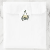 ヴィンテージクリスマスツリーのパンチボウルの卵 ラウンドシール (バッグ)