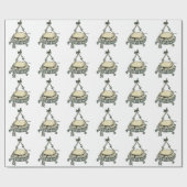 ヴィンテージクリスマスツリーのパンチボウルの卵 ラッピングペーパー (フラット)