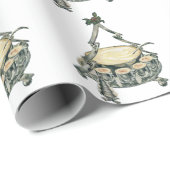 ヴィンテージクリスマスツリーのパンチボウルの卵 ラッピングペーパー (ロールコーナー)