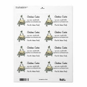 ヴィンテージクリスマスツリーのパンチボウルの卵 ラベル (フルシート)