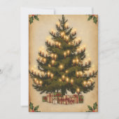 ヴィンテージクリスマスツリーの写真ホリデーカード シーズンカード (正面)