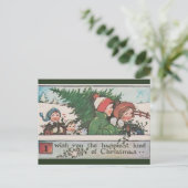 ヴィンテージクリスマスツリーの検索 ポストカード (スタンド正面)