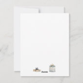 ヴィンテージクリスマスツリーの水色金ゴールド星 シーズンカード (裏面)