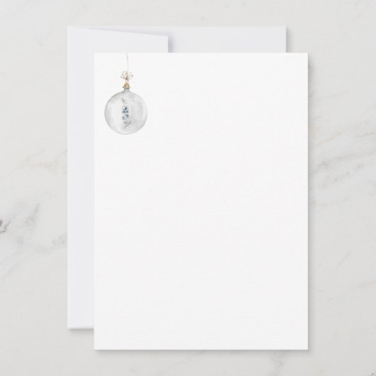 ヴィンテージクリスマスツリーの水色金ゴールド星 ノートカード (裏面)