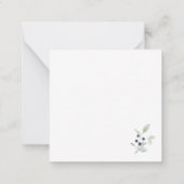 ヴィンテージクリスマスツリーの水色金ゴールド星 ノートカード (裏面)