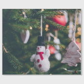 ヴィンテージクリスマスツリーの装飾 ラッピングペーパー (フラット)