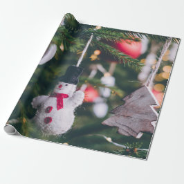 ヴィンテージクリスマスツリーの装飾 ラッピングペーパー