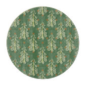 ヴィンテージクリスマスツリーイラストレーションパターン カッティングボード (正面)