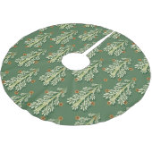 ヴィンテージクリスマスツリーイラストレーションパターン ブラッシュドポリエステルツリースカート (アングル)