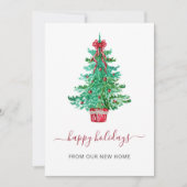 ヴィンテージクリスマスツリーウェーブムーヴェホリデーカード (正面)