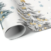 ヴィンテージクリスマスツリーエレガント ラッピングペーパー (ロールコーナー)