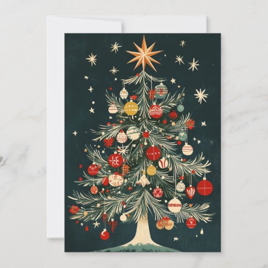 ヴィンテージクリスマスツリーオーナメントスタートッパー シーズンカード (正面)