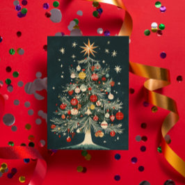 ヴィンテージクリスマスツリーオーナメントスタートッパー シーズンカード