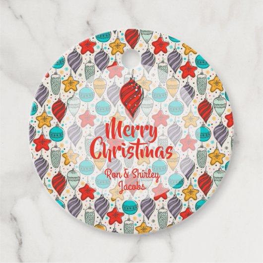 ヴィンテージクリスマスツリーオーナメントホリデーラウンド フェイバータグ (正面)