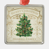 ヴィンテージクリスマスツリーカスタム メタルオーナメント (正面)