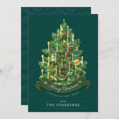 ヴィンテージクリスマスツリークラシックのグリーンカーカスタムド (正面/裏面)