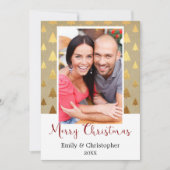 ヴィンテージクリスマスツリークラフト紙フォトカード シーズンカード (正面)