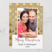 ヴィンテージクリスマスツリークラフト紙フォトカード シーズンカード (正面/裏面)