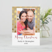 ヴィンテージクリスマスツリークラフト紙フォトカード シーズンカード (スタンド正面)