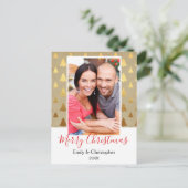 ヴィンテージクリスマスツリークラフト紙フォトカード シーズンポストカード (スタンド正面)