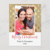 ヴィンテージクリスマスツリークラフト紙フォトカード シーズンポストカード (正面)