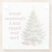 ヴィンテージクリスマスツリーコースター ガラスコースター (裏面)