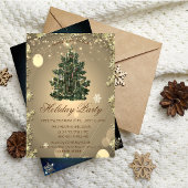 ヴィンテージクリスマスツリースターズホリデイ招待状 招待状