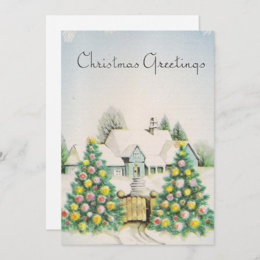 ヴィンテージクリスマスツリーズホーム シーズンカード (正面/裏面)