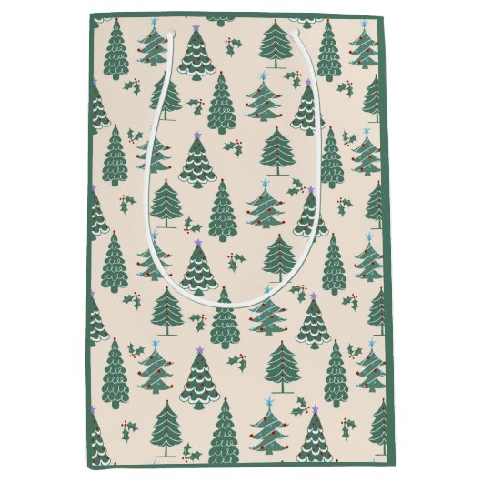 ヴィンテージクリスマスツリーズ抱き枕 ミディアムペーパーバッグ (正面)