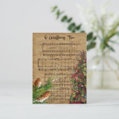 ヴィンテージクリスマスツリーソングミュージック ポストカード (スタンド正面)