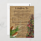 ヴィンテージクリスマスツリーソングミュージック ポストカード (正面/裏面)