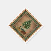 ヴィンテージクリスマスツリーデカップージ紙 スタンダードカクテルナプキン (角)