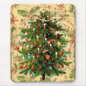 ヴィンテージクリスマスツリーパターン素朴なレトロ マウスパッド (正面)