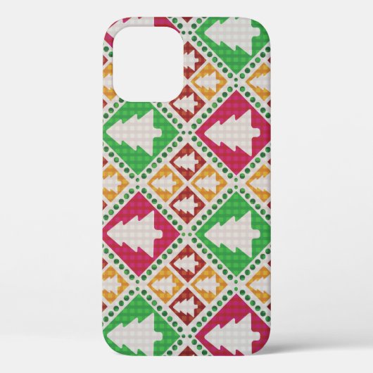 ヴィンテージクリスマスツリーパターン。 Case-Mate iPhoneケース (裏面)