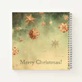 ヴィンテージクリスマスツリーパーソナライズされたメッセージスパイラル ノートブック (裏面)