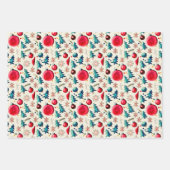 ヴィンテージクリスマスツリーファーム風景包み紙 ラッピングペーパーシート (正面3)