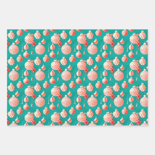 ヴィンテージクリスマスツリーファーム風景包み紙 ラッピングペーパーシート (正面2)