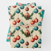 ヴィンテージクリスマスツリーファーム風景包み紙 ラッピングペーパーシート (インサイチュ)